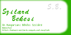 szilard bekesi business card